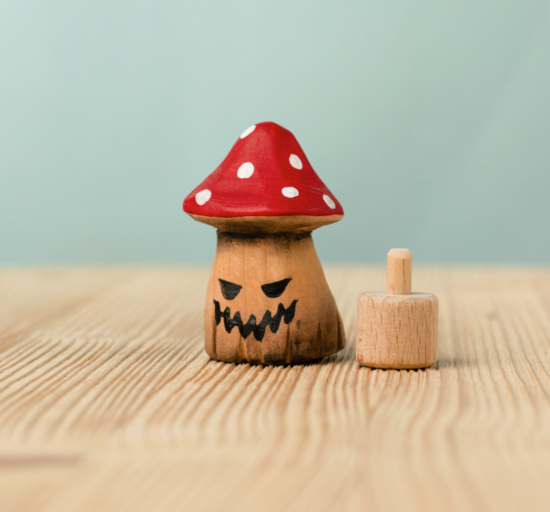 BumbuToys Houten Feestkroonbeeldje Betoverde Paddenstoel