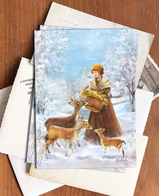 Ansichtkaart - Esther Iris - The Deer Feeder