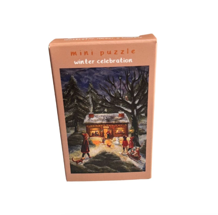 Mini-puzzel Winterviering - 99 stukjes Illustratrice E. Bennink
