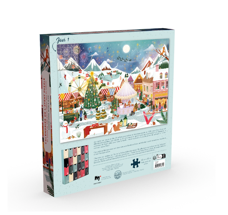 Calendrier de l'Avent Puzzle Village de Noël - 1008 pièces