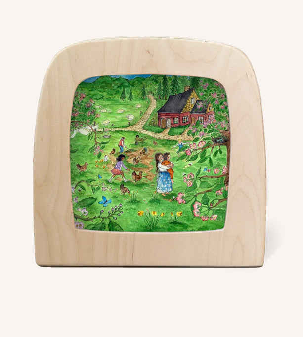 Carte à insérer pour Lampe Au fil des Saisons - Illustratrice Eentje van Margo - Red Cottage Spring