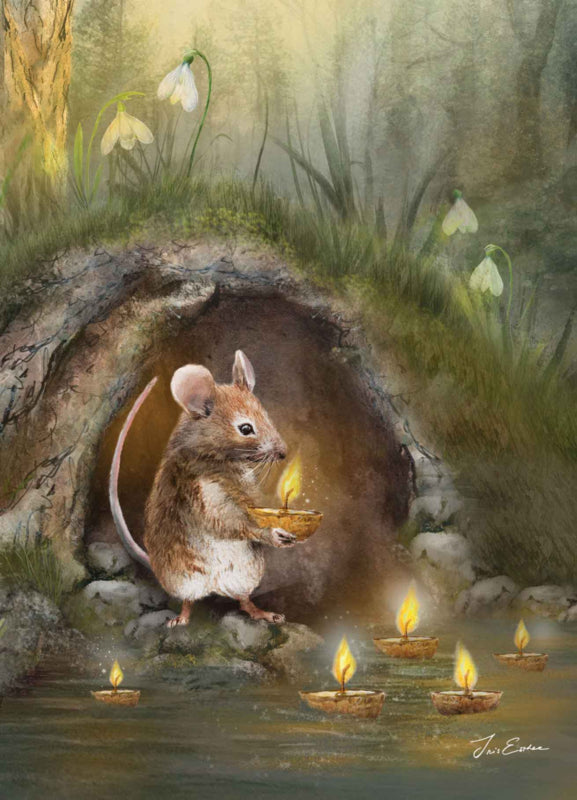 Carte Postale La petite souris et les bougies - Candlemouse