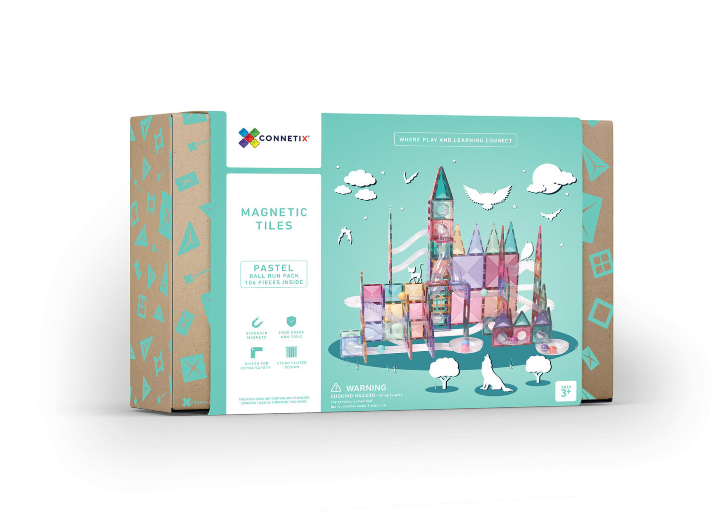 Parcours de billes Pastel Jeu magnétique Connetix - 106 pièces