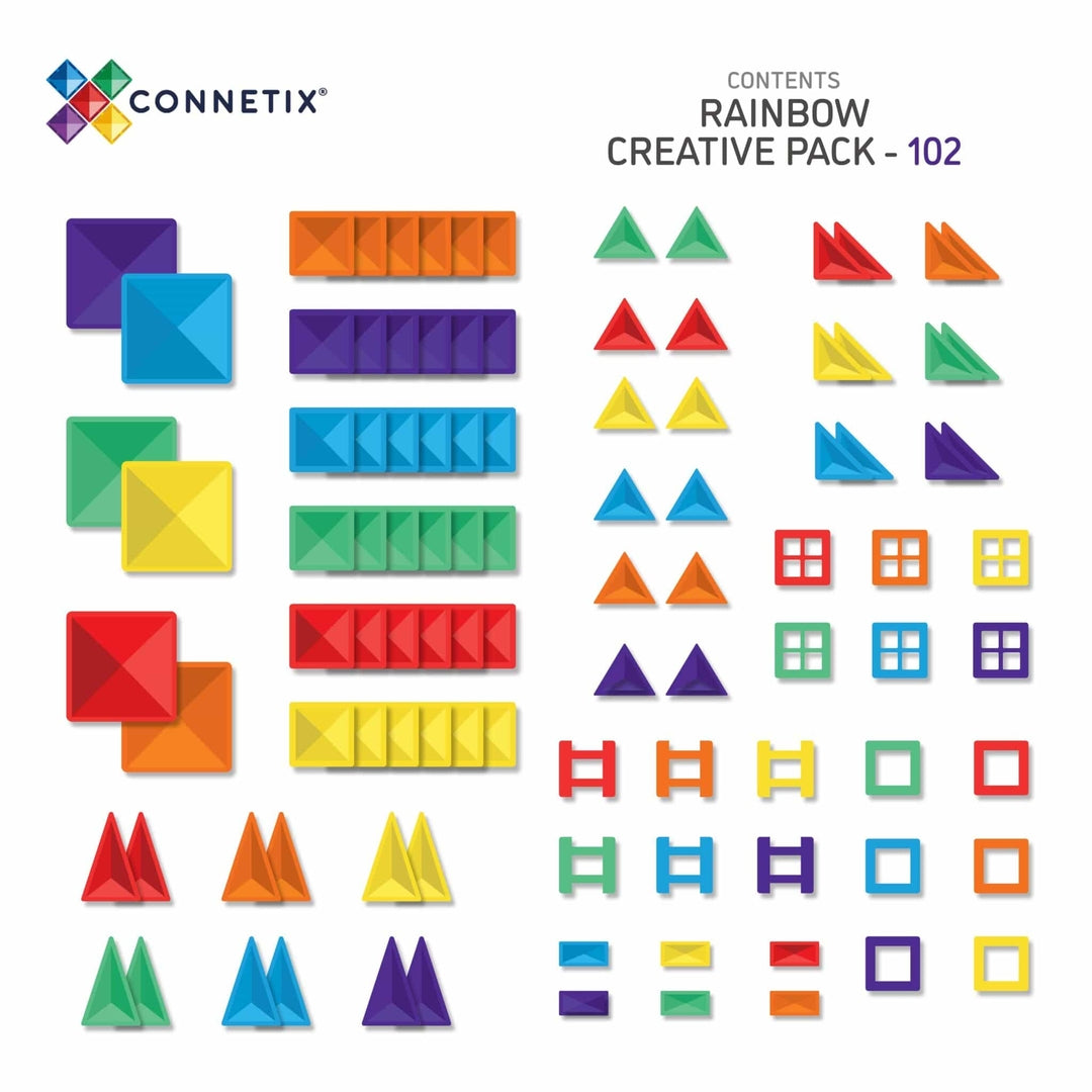 CONNETIX Pack Créative Arc-en-ciel Lot de 102
