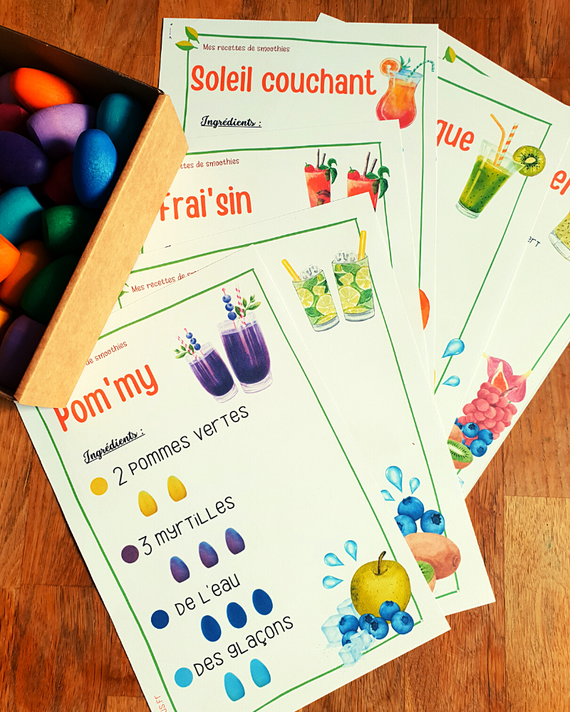 Mes recettes de Smoothies - Cartes éducatives à imprimer - Grapat Loose Parts