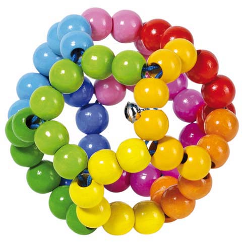 Hochet en bois Balle arc-en-ciel HEIMESS