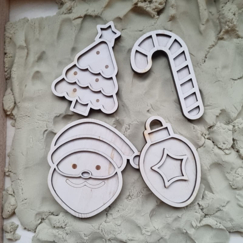 Kiddi Supports sensoriels à remplir en bois - Noël
