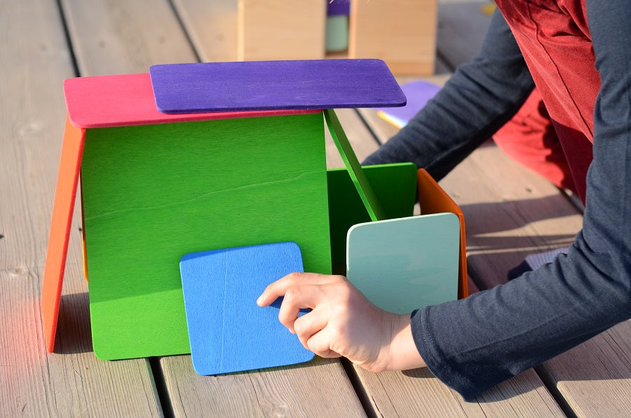 Planchettes de construction colorés Bauspiel - 40 pièces