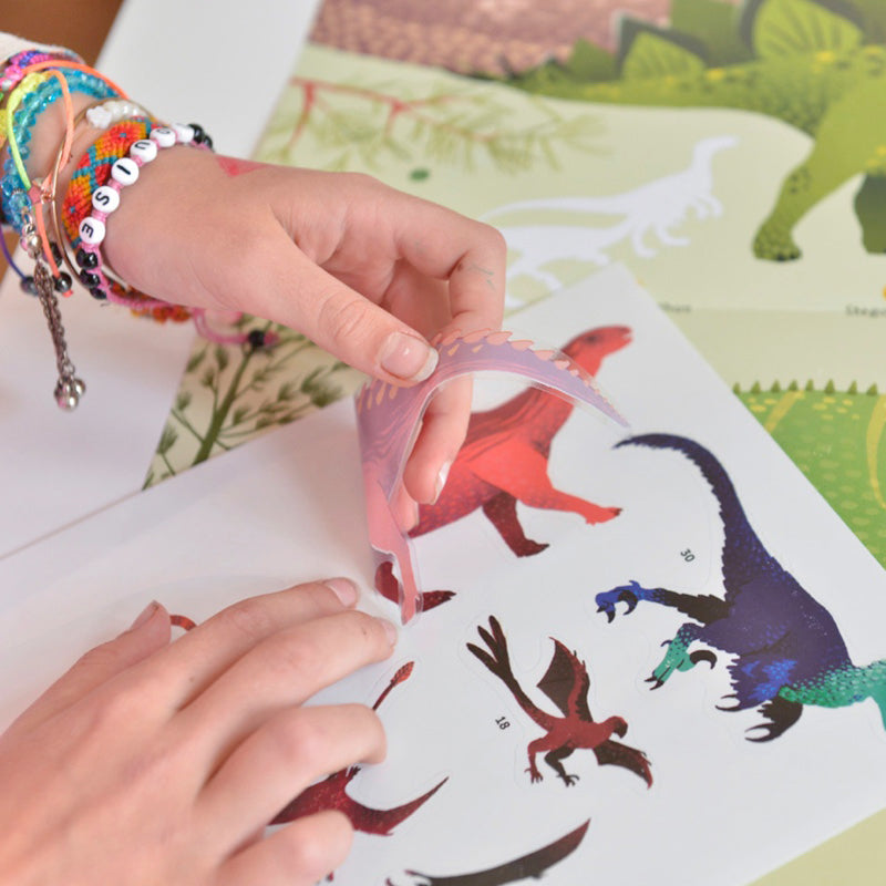 Poster géant + 32 stickers Dinosaures Poppik