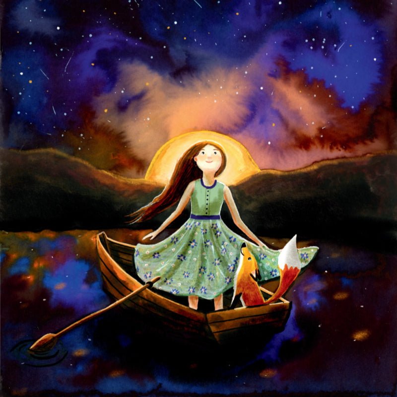 Carte à insérer pour la Lampe de saisons - Illustratrice E. Bennink - Solstice