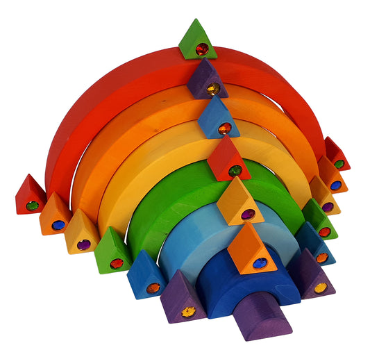 Bauspiel Arc-en-ciel en bois - 7 pièces