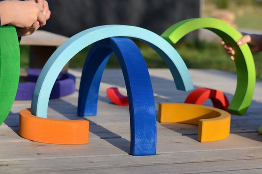 Bauspiel Arc-en-ciel Géant en bois - 10 pièces - 50cm
