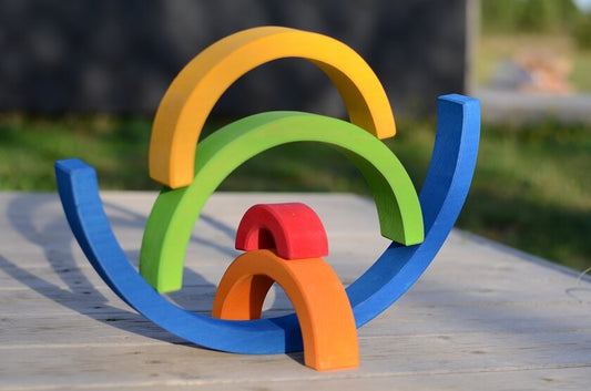 Bauspiel Arc-en-ciel Géant en bois - 10 pièces - 50cm