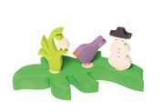 Feuille verte foncée support figurines Grimm's