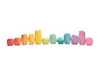 12 blocs de construction en bois colorés Ocamora