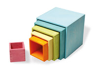 Grands cubes à empiler en bois Pastel - 6 Pièces Grimm's