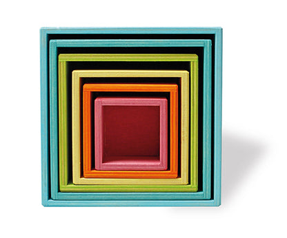 Grands cubes à empiler en bois Pastel - 6 Pièces Grimm's