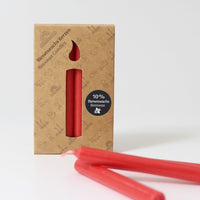 12 Bougies Rouge 10% Cire d'abeille GRIMM's