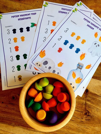 Mes recettes de potions magiques - Cartes éducatives à imprimer - Champignons Grapat