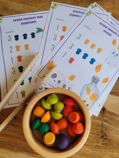 Mes recettes de potions magiques - Cartes éducatives à imprimer - Champignons Grapat