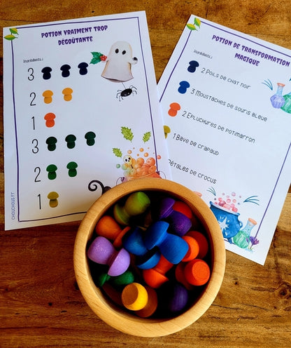 Mes recettes de potions magiques - Cartes éducatives à imprimer - Champignons Grapat