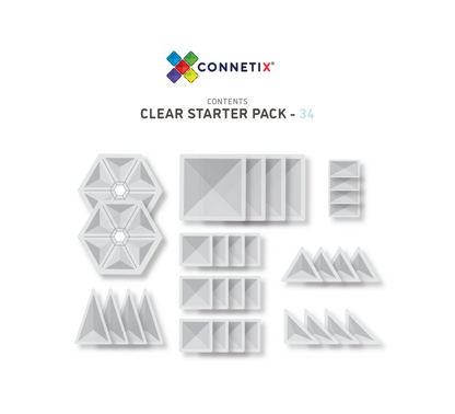 Connetix Tiles Jeu magnétique Starterset Transparent - 34 pièces