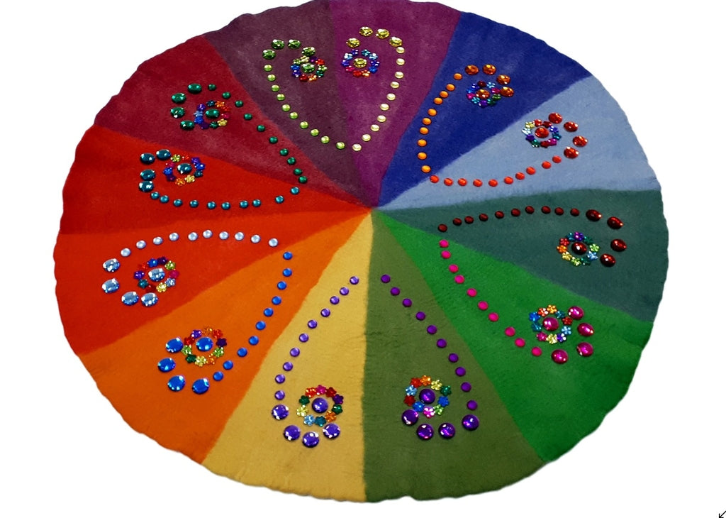 Tapis arc-en-ciel en feutre de laine - Ø 50cm Bauspiel Toys