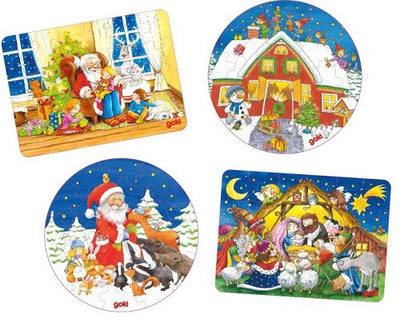Goki Mini Puzzle de Noël en bois