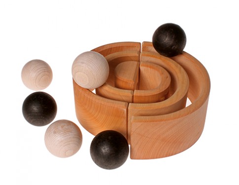 6 boules en bois Monochrome Grimm's