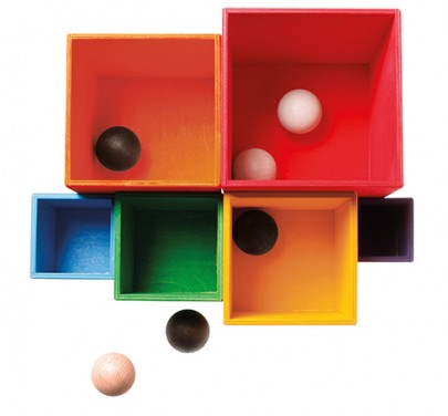 6 boules en bois Monochrome Grimm's