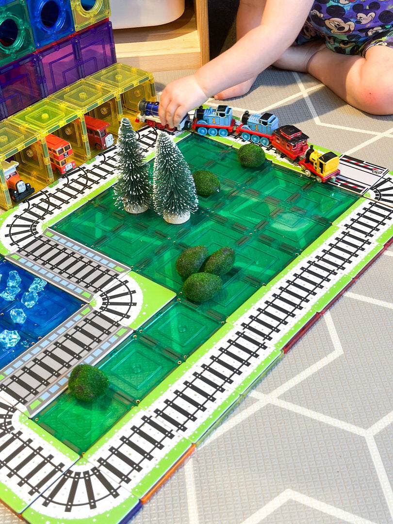 Learn & Grow Toys Toppers - Voie ferrée Train - 36 pièces Magnétiques