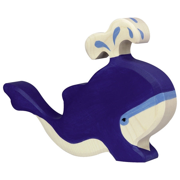 Baleine bleue avec eau Holztiger