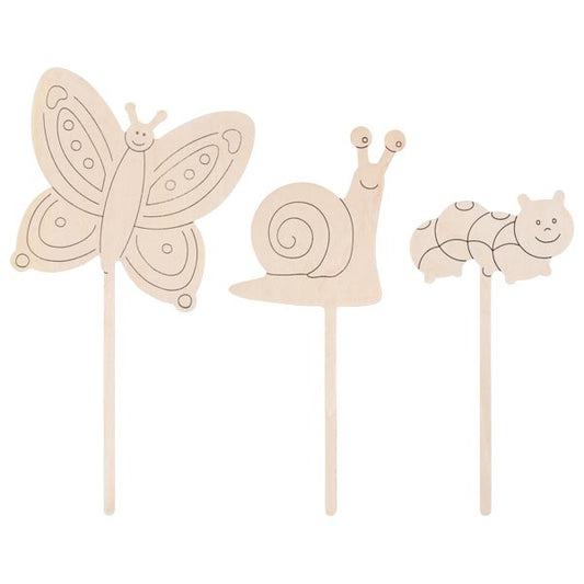 Décorations en bois pour pot de fleurs à colorier Goki