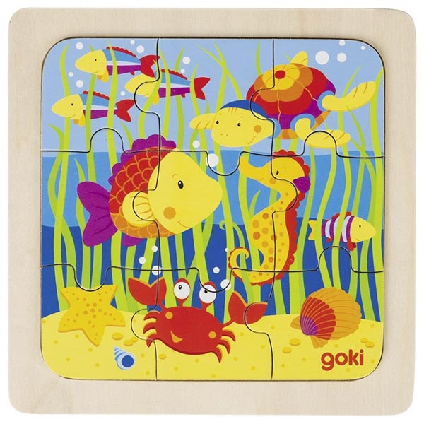 Puzzle en bois monde sous-marin GOKI