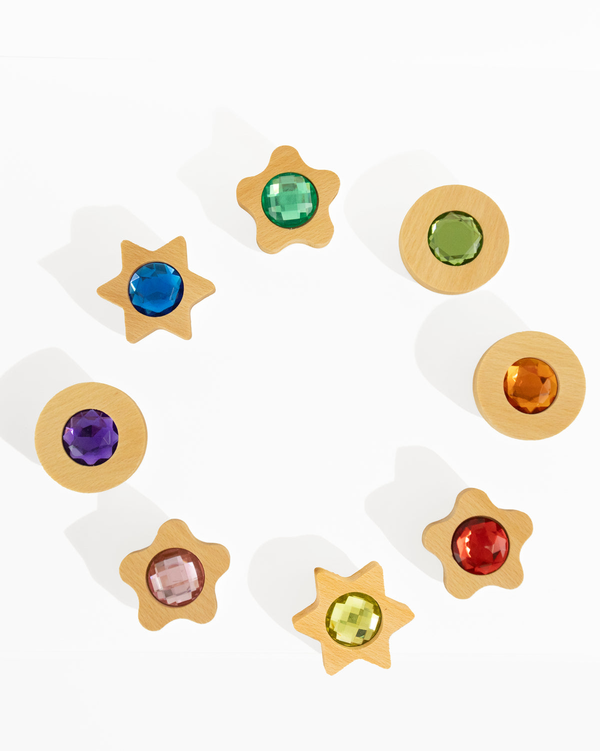 Bauspiel Fonkelstenen in diverse vormen – Set van 8