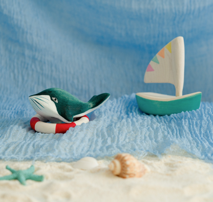BumbuToys Houten feestkroonfiguur Walvis