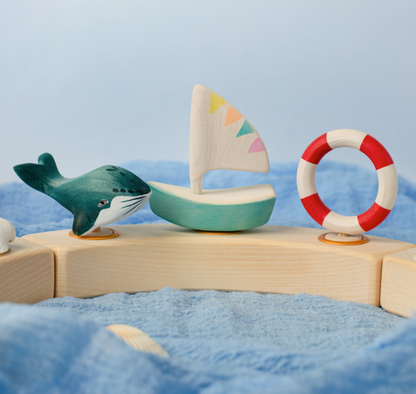 BumbuToys Houten feestkroonfiguur Walvis