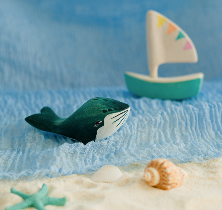 BumbuToys Houten feestkroonfiguur Walvis