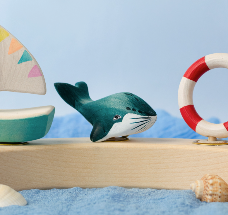 BumbuToys Houten feestkroonfiguur Walvis