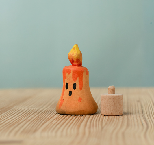 BumbuToys Houten feestkroonfiguur Magische Oranje Kaars