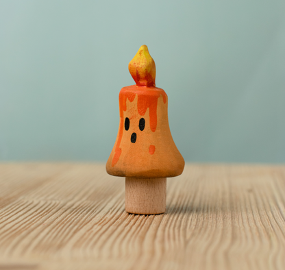 BumbuToys Houten feestkroonfiguur Magische Oranje Kaars
