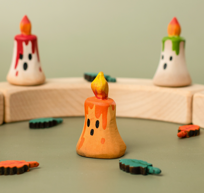 BumbuToys Houten feestkroonfiguur Magische Oranje Kaars