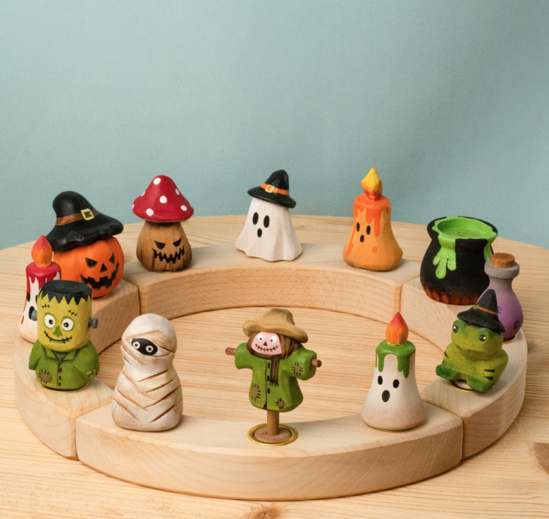 BumbuToys Figurine en bois pour couronne de célébration Chaudron magique