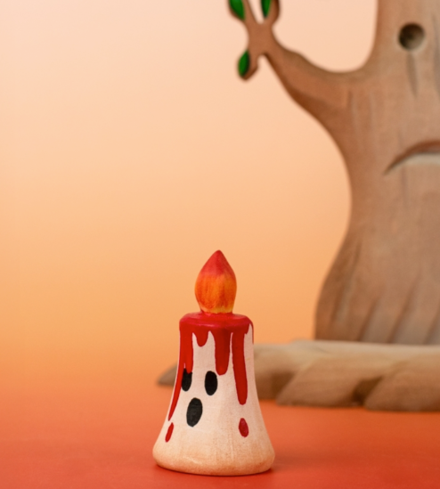 BumbuToys Houten Feestkroon Figuur Magische Rode Kaars
