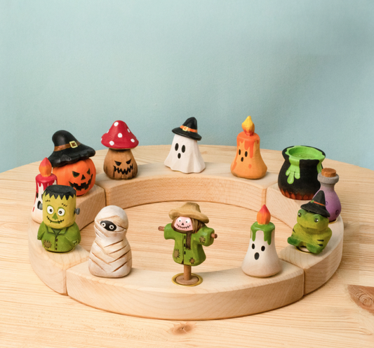 BumbuToys Houten Feestkroonbeeldje Spook Tovenaar