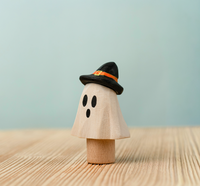BumbuToys Houten Feestkroonbeeldje Spook Tovenaar