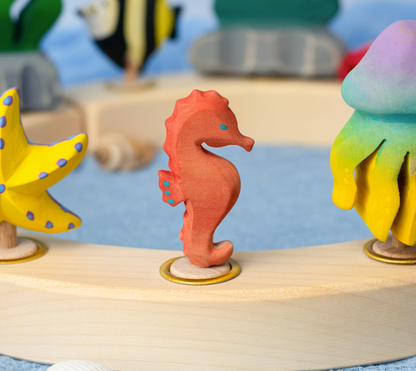 BumbuToys Figurine en bois pour couronne de célébration Hippocampe