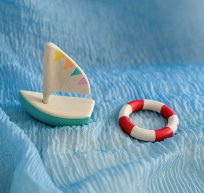 BumbuToys Houten Feestkroon Figuur Zeilschip