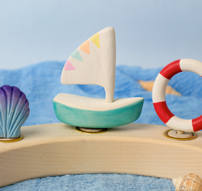BumbuToys Houten Feestkroon Figuur Zeilschip