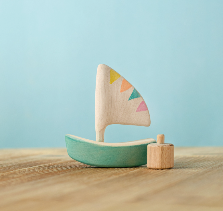 BumbuToys Houten Feestkroon Figuur Zeilschip